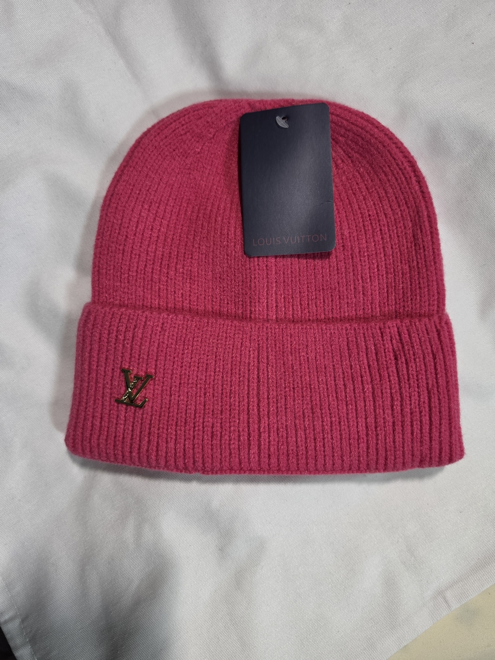 Women's Hot Pink Ribbed Beanie Hat